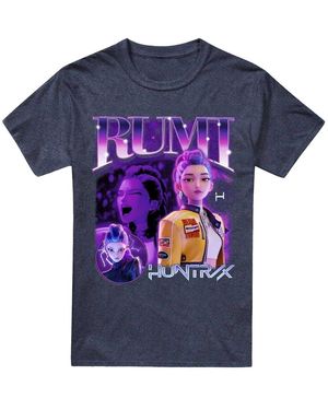 K-Pop Demon Hunters Adult Huntr/X Rumi T-Shirt (Heather) - Blue