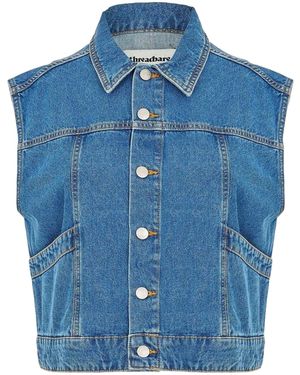 Threadbare Mouwenloos Denimjasje Voor Van Lucky (Tussentijdse Wasbeurt) - Blauw