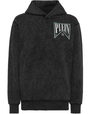 Philipp Plein Hoodie Sweatshirt Ls - Zwart