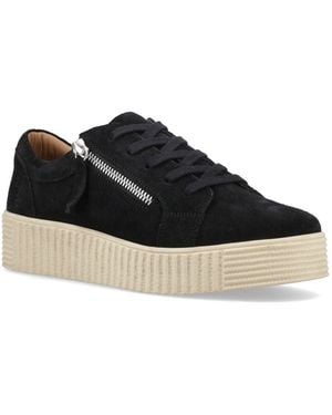 Hush Puppies Tara Suede Leather Trainers - Black