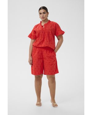Kaffe Short Kcliona Short Loose Fit - Rood