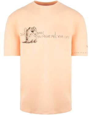 PUMA X Michael Lau Long Tee Short Sleeve Crew Neck T-Shirt 530362 26 Cotton - Natural