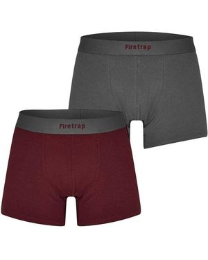 Firetrap Boxershorts Met Herenlogo (Set Van 2) /Wijn) - Paars