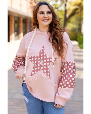Azura Exchange Sterrenprint Plus Size Hoodie - Roze