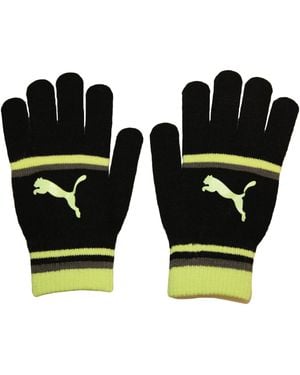 PUMA Ladies Striped Gloves /Hi-Vis) - Black