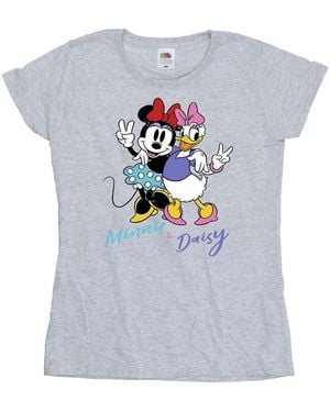 Disney Ladies Minnie Mouse And Daisy Cotton T-Shirt (Sports) - Grey