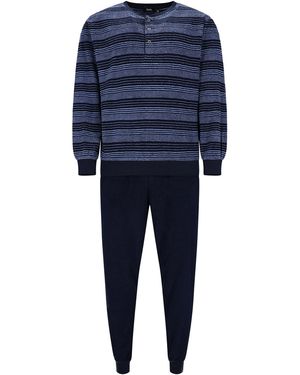 Hajo Pyjama Klima Frottee - Blauw