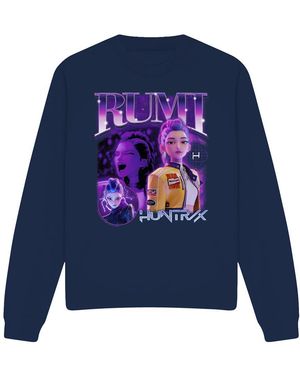 K-Pop Demon Hunters Adult Huntr/X Rumi Bootleg Sweatshirt - Blue