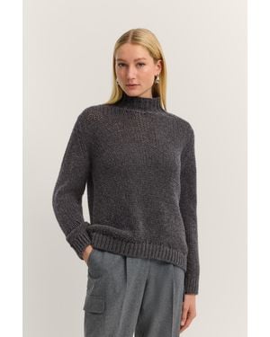 Bugatti Damen Trui Met Col Van Een Zachte Alpaca-Wolmix - Grijs