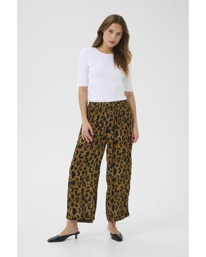 Kaffe Casual Broek Kamille Loose Fit Animal - Wit