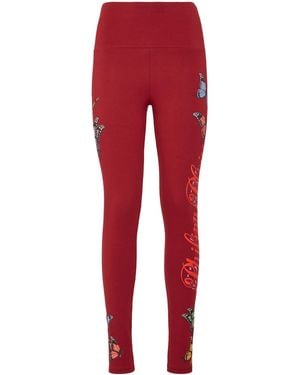 Philipp Plein Jogging Leggings "Butterfly" - Rood