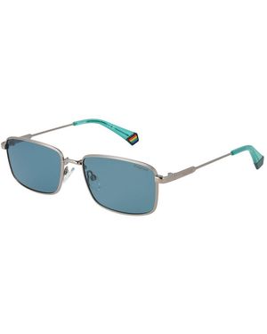 Polaroid Grey Metal Sunglasses - Blue