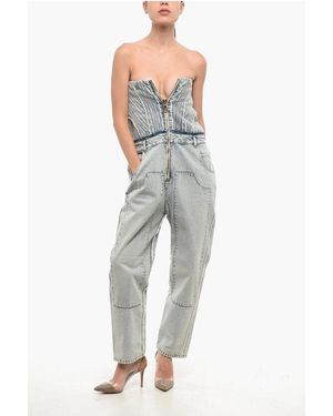 Balmain Mouwloze Denim Jumpsuit - Grijs