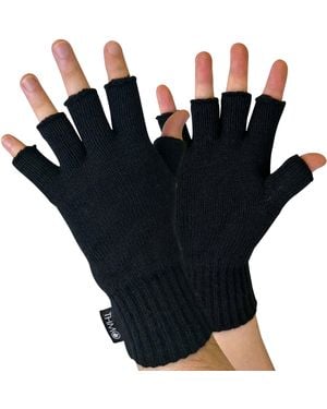 THMO 3M Thinsulate Insulation Lined Fingerless Gloves - Black