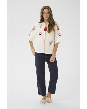 Cream Blouse Met Lange Mouwen Crrosetta Blouse Met Lange Mouwen Regular Fit - Blauw