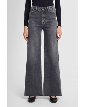 7 For All Mankind Ladies Jeans Ultra High Rise Jo Wide Fit - Black