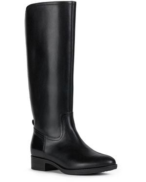 Geox D Felicity Leather Boots - Black
