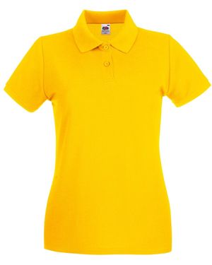 Fruit Of The Loom Ladies Lady-Fit Premium Short Sleeve Polo Shirt (Sunflower) - Yellow
