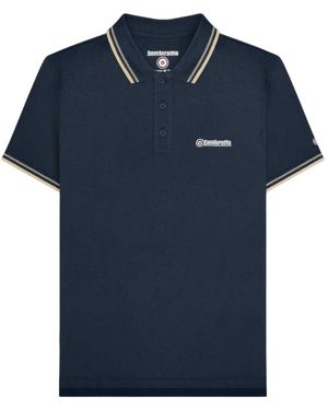 Lambretta Poloshirt Met Tip (Marine/Cinder) - Blauw