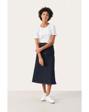 Part Two Denim Rok A-Shape Dark Denim Dark - Wit