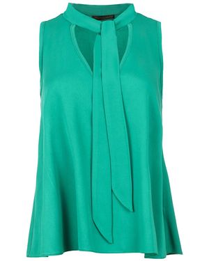 Conquista Tie Detail Sleeveless Top - Green