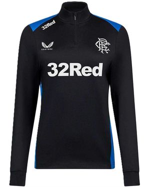 Castore Rangers Fc-Trainingsfleece Met Kwartrits En Lange Mouwen Voor (Peacoat Marine) - Blauw
