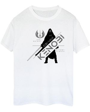 Star Wars Obi-Wan Kenobi Jedi Knight Katoenen Vriendje T-Shirt - Wit
