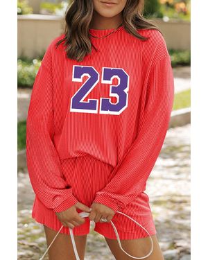 Azura Exchange Geribbelde Set Nummer 23 Grafisch - Rood