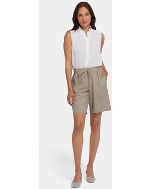 NYDJ Luchtige Bermuda Shorts Van Stretch Linnen - Bruin