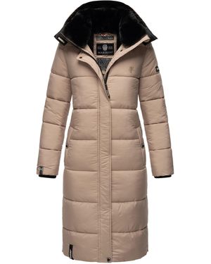 Marikoo Winterjas – Lange Gewatteerde Jas Met Afneembare Capuchon - Naturel