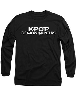 K-Pop Demon Hunters Adult Logo Long-Sleeved T-Shirt - Black
