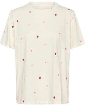 Saint Tropez T-Shirt Johanna T-Shirt Regular Fit - Naturel