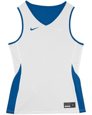 Nike Omkeerbaar Mouwloos Basketbalshirt Voor (Obsidiaanblauw/Wit)