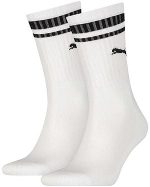 PUMA Adult Heritage Stripe Crew Socks (Pack Of 2) - White