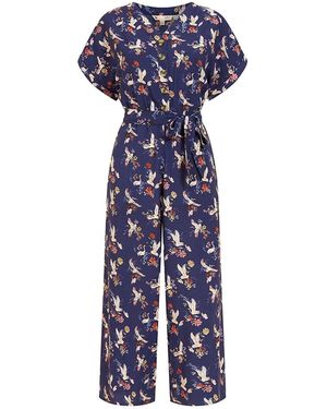 Yumi' Crane-Jumpsuit Voor (Marine) - Blauw