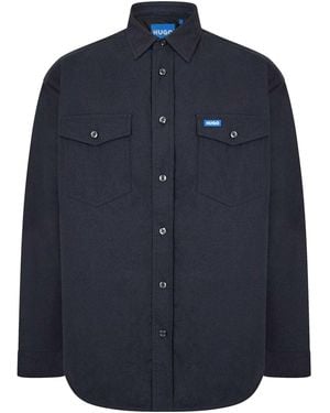 HUGO Ebad Overhemd Met Lange Mouwen - Blauw