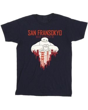 Disney Big Hero 6 Baymax San Fransokyo Heart T-Shirt Material_Cotton - Blue