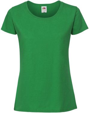 Fruit Of The Loom Ladies Fit Ringspun Premium Tshirt (Kelly) Cotton - Green