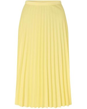 Lacoste Plooi Polyester Midi Rok - Geel