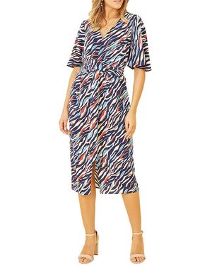 Yumi' Wrapjurk Met V-Hals En Zebraprint Voor (Marine) - Blauw