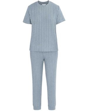 Miso Pyjamaset Met Korte Mouwen Van Katoenmix Voor - Blauw