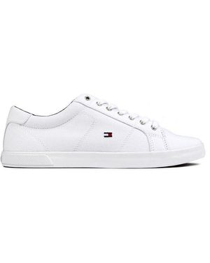 Tommy Hilfiger Iconische Lange Vetersneakers - Wit