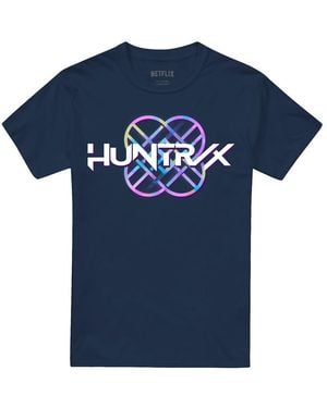 K-Pop Demon Hunters Adult Huntr/X Pastel Logo T-Shirt - Blue