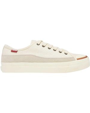 Levi's Sneakers Met Vierkant Neus En Platte Zool Van Canvas - Wit