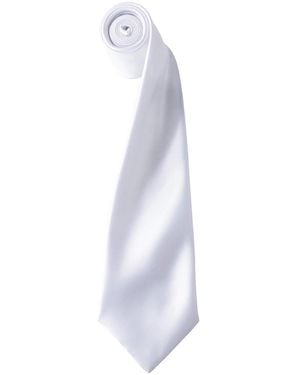 PREMIER Adult Colours Satin Tie - White