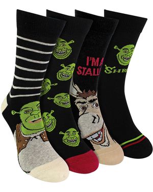 Shrek 4 Pairs Multipack Socks - Black
