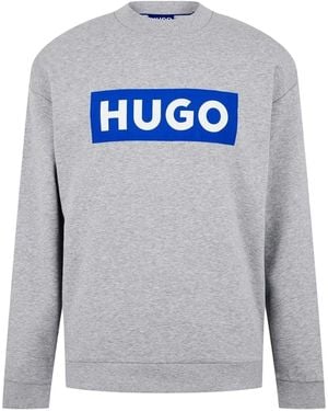 HUGO Niero Box Logo Crew Neck Sweatshirt (Grijze Mergel) - Grijs
