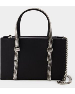 Kara Strik Midi Handtas - Zwart