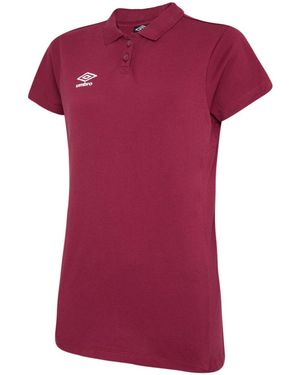 Umbro Ladies Club Essential Polo Shirt (New Claret/ - Red