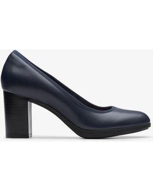 Clarks Bayla Carly Leather Shoes - Blue